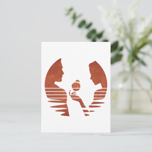 Eve Hand an Adam, Grunge Version 3/3 Postkarte (Stehend Vorderseite)