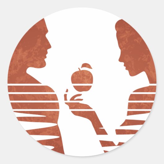 Eve Hand an Adam, Grunge Version 3/3 Runder Aufkleber (Vorderseite)