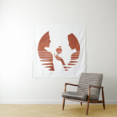 Eve Hand an Adam, Grunge Version 3/3 Wandteppich (Beispiel)