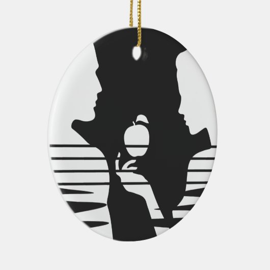 Eve Hand an Adam, Weiße Version 2/3 Keramik Ornament (Rechts)
