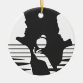 Eve Hand an Adam, Weiße Version 2/3 Keramik Ornament (Vorne)