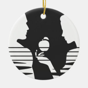 Eve Hand an Adam, Weiße Version 2/3 Keramik Ornament