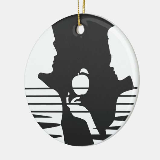 Eve Hand an Adam, Weiße Version 2/3 Keramik Ornament (Links)