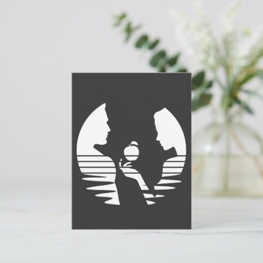 Eve Hand an Adam, Weiße Version 2/3 Postkarte (Stehend Vorderseite)