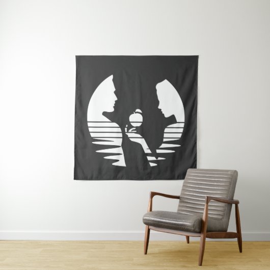 Eve Hand an Adam, Weiße Version 2/3 Wandteppich (Beispiel)