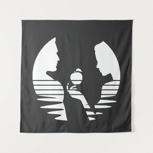 Eve Hand an Adam, Weiße Version 2/3 Wandteppich (Vorderseite)