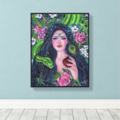 Eve im Garten Eden Python Apfel von Renee Leinwanddruck (Insitu (Holzboden))