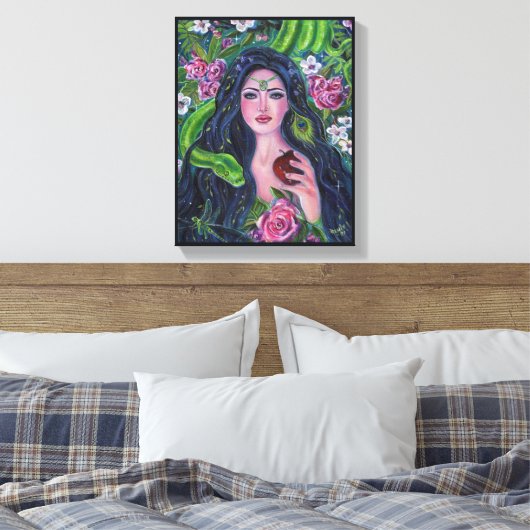 Eve im Garten Eden Python Apfel von Renee Leinwanddruck (Insitu (Schlafzimmer))