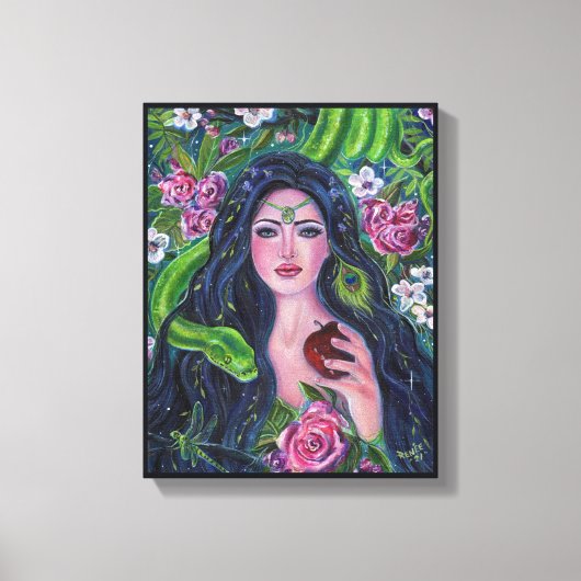 Eve im Garten Eden Python Apfel von Renee Leinwanddruck (Vorderseite)