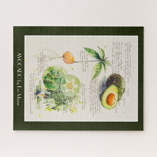EVE Painted Avocado Botanical Illustration Poster Puzzle (Horizontal)
