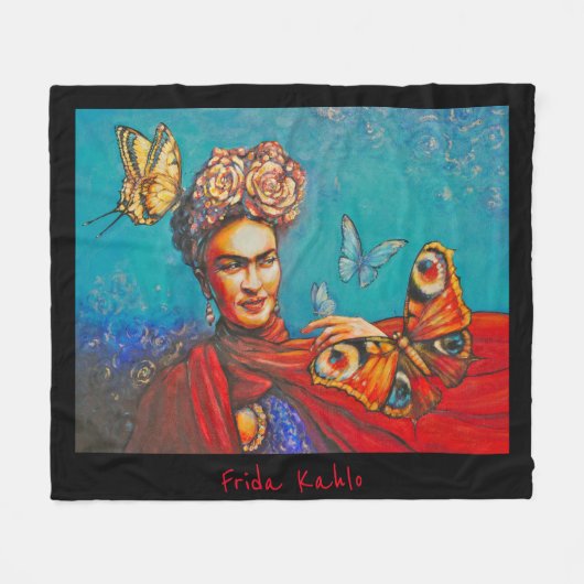 Eve Painted Frida Fleecedecke (Vorderseite (Horizontal))