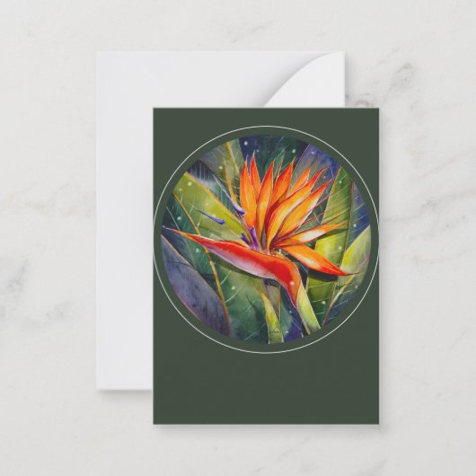 EVE Painted Strelitzia Blume Note Card Mitteilungskarte (Vorderseite)