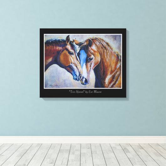 EVE Painted Two Horses Portrait Akrylus Print Leinwanddruck (Insitu (Holzboden))