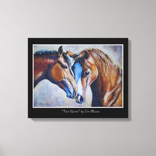 EVE Painted Two Horses Portrait Akrylus Print Leinwanddruck (Vorderseite)