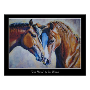 EVE Painted Two Horses Portrait Poster