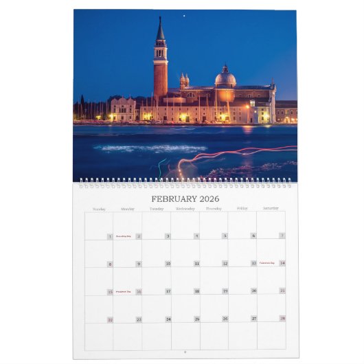 EVE Veniceat Night , Italien, Europe Calendar Kalender (Feb 2026)
