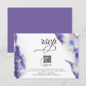 Evelyn Amethyst Watercolor Geode BarefootBride™ RSVP Karte (Vorne/Hinten)