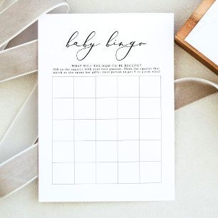 EVELYN Baby Dusche Bingo Card Minimalistisches S Einladung