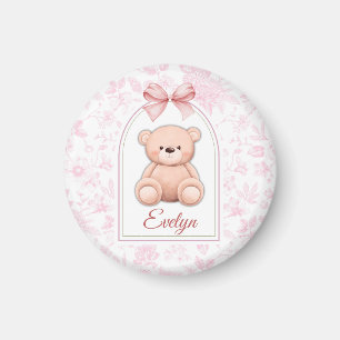 Evelyn Benutzerdefiniertes rosa Teddy-Bär-Kinder Magnet