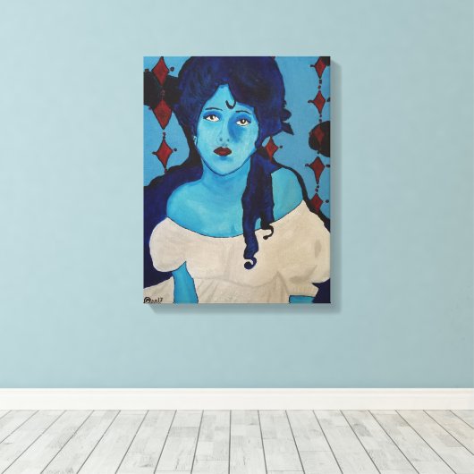 Evelyn Blue Leinwanddruck (Insitu (Holzboden))