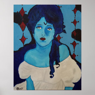 Evelyn Blue Poster