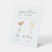 EVELYN Calligraphy Signature Drink Wedding Bar Sockelschild (Vorderseite)