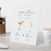 EVELYN Calligraphy Signature Drink Wedding Bar Sockelschild (In SItu)