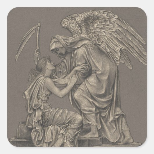Evelyn de Morgan Angel Quadratischer Aufkleber (Vorderseite)