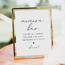 EVELYN Elegant Calligraphy Momosa Bar Sign