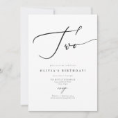 EVELYN Elegant Calligraphy Script 2. Birthday Inv Einladung (Vorderseite)