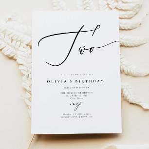 EVELYN Elegant Calligraphy Script 2. Birthday Inv Einladung