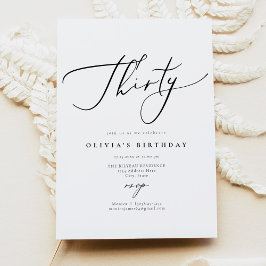 EVELYN Elegant Calligraphy Script 30. Geburtstag Einladung