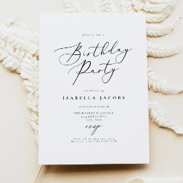 EVELYN Elegant Calligraphy Script Birthday Invitat Einladung