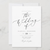 EVELYN Elegant Calligraphy Script Minimal Wedding Einladung (Vorderseite)