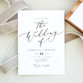 EVELYN Elegant Calligraphy Script Minimal Wedding Einladung
