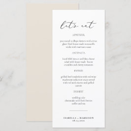 EVELYN Elegant Modern Script Classic Menu Card Menükarte