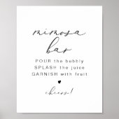 EVELYN Elegante Calligraphy Mimosa Bar Sign Poster (Vorne)