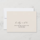 EVELYN Elegante Calligraphy Script Moderne RSVP-Ka Einladung (Rückseite)
