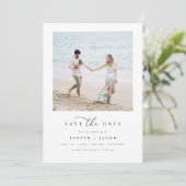 EVELYN Elegante Kalligrafie-Skript Save the Date Einladung (Stehend Vorderseite)