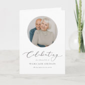 EVELYN Elegantes Script Memorial Beerdigung Progra Karte (Vorderseite)