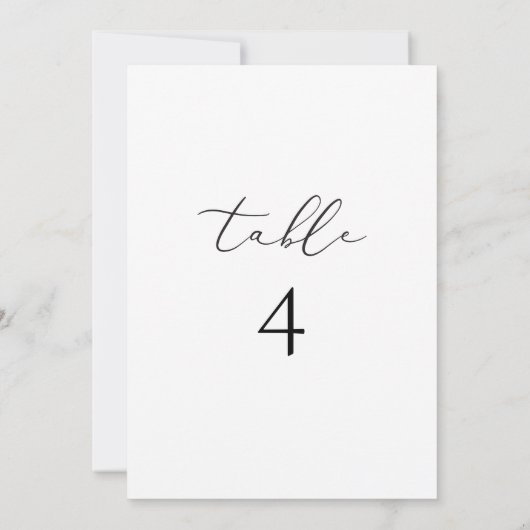 EVELYN Elegantes Script Moderne Minimale Tischnumm Einladung (Rückseite)