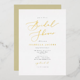 EVELYN Elegantes Script Simple Gold Brautparty Folieneinladung