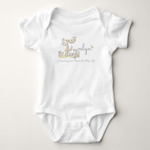 Evelyn girls name meint E monogramm herzen Baby Strampler