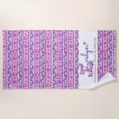 Evelyn Name bedeutet Blumen herz rosa Badetuch (Vorderseite)