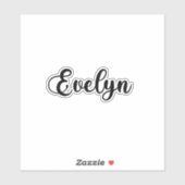 Evelyn Name - Handgeschriebene Kalligrafie Aufkleber (Blatt)