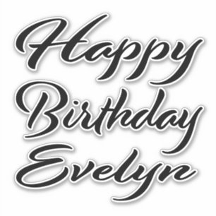Evelyn Name Vorname black Sticker Geburtstag