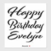 Evelyn Name Vorname black Sticker Geburtstag (Blatt)