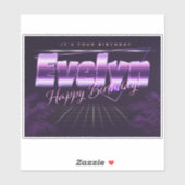 Evelyn Name Vorname lila retro Sticker Geburtstag (Blatt)