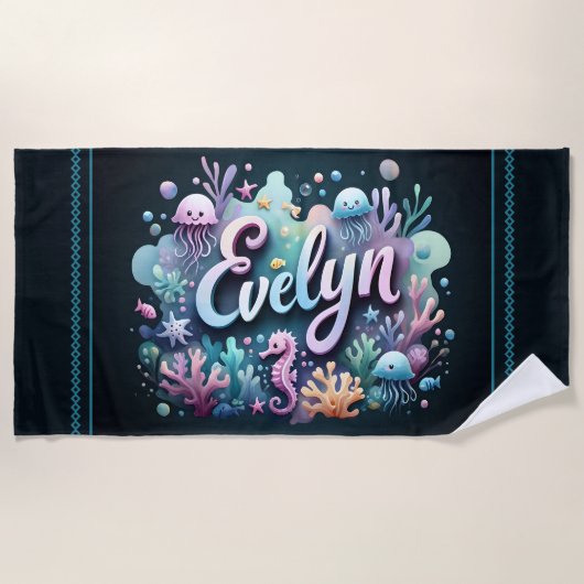 Evelyn Ocean Adventure Beach Handtuch (Vorderseite)