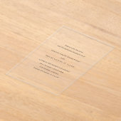 Evelyn Simple Elegant Wedding Save the Date Acryleinladungen (Ablage )